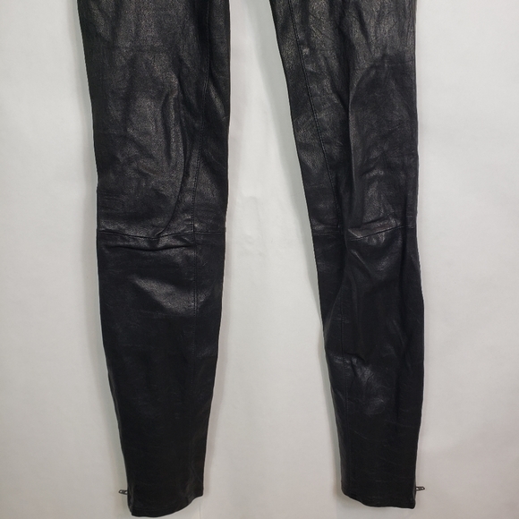J Brand lambskin skinny pants with ankle zip - Picture 3 of 11